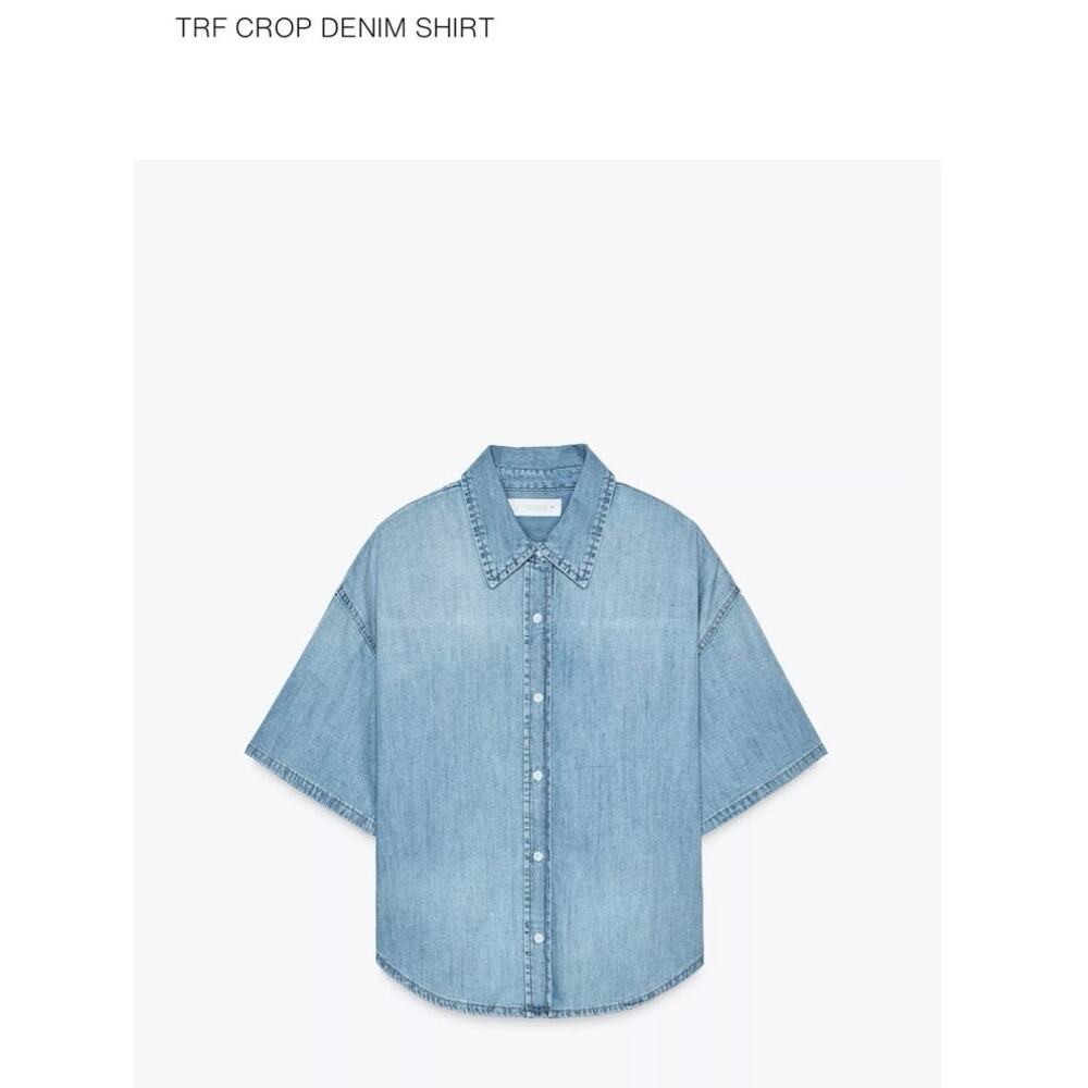 Zara Short Sleeve Denim Shirt / Small